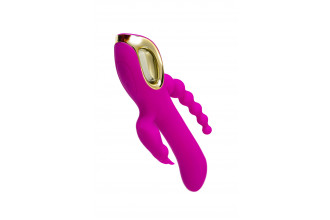 Лиловый тройной вибратор Trinny - 21,5 см.