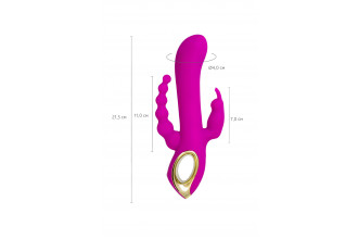 Лиловый тройной вибратор Trinny - 21,5 см.