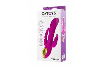 Лиловый тройной вибратор Trinny - 21,5 см.