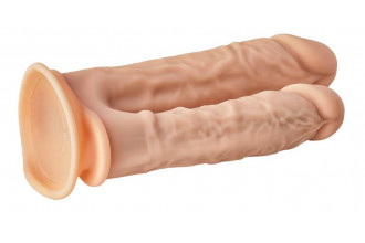 Телесный анально-вагинальный фаллоимитатор Double Penetrator - 19,5 см.