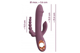 Сливовый вибратор с клиторальным отростком и анальным хвостом Slim Triple Plum - 21,4 см. Сливовый вибратор с клиторальным отростком и анальным хвостом Slim Triple Plum - 21,4 см.