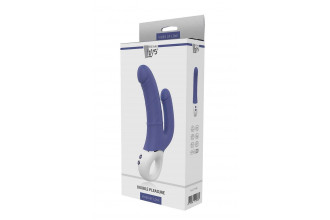 Синий анально-вагинальный вибратор Double Pleasure - 23,5 см.