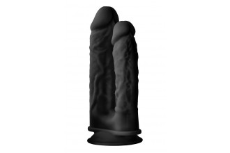 Черный анально-вагинальный фаллоимитатор Double Penetrator - 19,5 см.