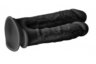 Черный анально-вагинальный фаллоимитатор Double Penetrator - 19,5 см.