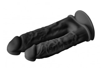 Черный анально-вагинальный фаллоимитатор Double Penetrator - 19,5 см.