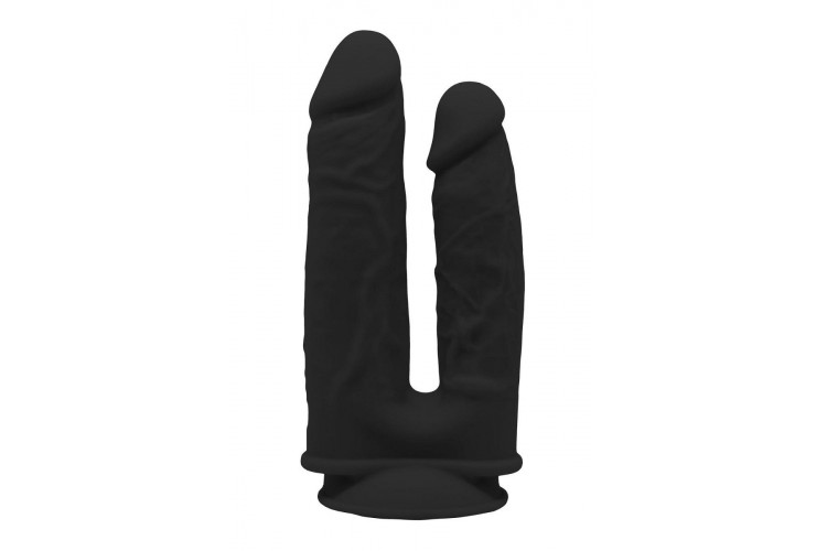 Черный анально-вагинальный фаллоимитатор Double Penetrator - 19,5 см.