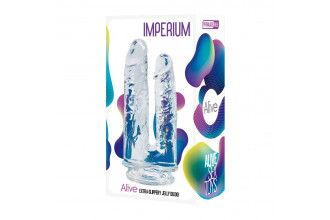 Прозрачный анально-вагинальный фаллоимитатор на присоске Imperium Jelly Dildo - 18 см.