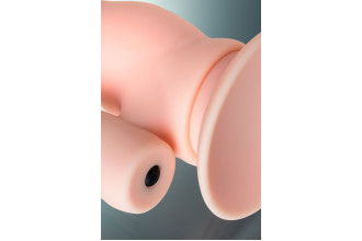 Двойной фаллоимитатор с присоской и съемной вибропулей - 19,5 см.