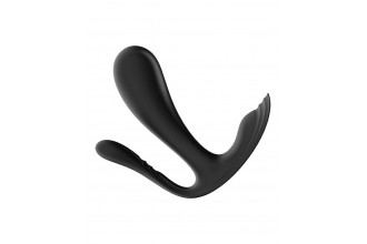 Черный анально-вагинальный вибромассажер Top Secret+