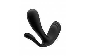 Черный анально-вагинальный вибромассажер Top Secret+