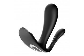 Черный анально-вагинальный вибромассажер Top Secret+