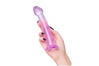 Фиолетовый фаллоимитатор Jelly Dildo M - 18 см.