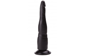 Чёрный анальный фаллоимитатор на подошве-присоске - 18,5 см.
