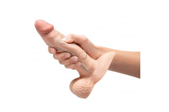 Телесный анальный фаллоимитатор Slipskin 7’’ Girthy - 17,8 см.