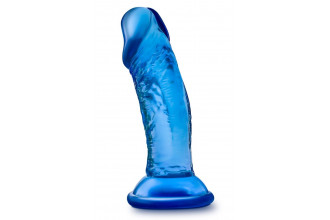 Синий анальный фаллоимитатор Sweet N Small 4 Inch Dildo with Suction Cup - 11,4 см.