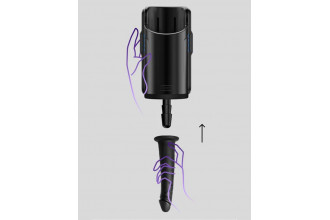 Черный полый фаллоимитатор для KIIROO Keon - 19,1 см.