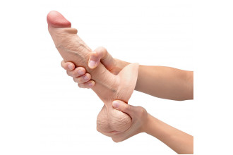 Телесный анальный фаллоимитатор Slipskin 8’’ Girthy - 20,3 см.