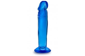 Синий анальный фаллоимитатор Sweet N Small 6 Inch Dildo With Suction Cup - 16,5 см.