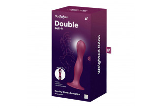 Малиновый фаллоимитатор Double Ball-R - 17,8 см.