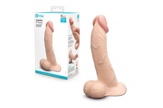 Телесный анальный фаллоимитатор Slipskin 9’’ Curved - 22 см.