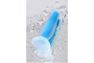 Голубая, светящаяся в темноте анальная втулка Namor Glow - 12,5 см.