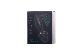 Черная анальная пробка Strob M - 13,5 см.