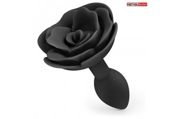 Черная гладкая анальная втулка-роза