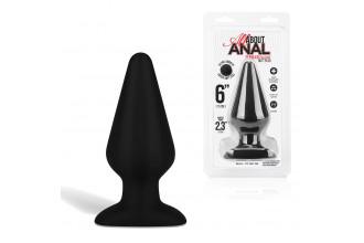 Черный плаг из силикона Seamless Silicone Butt Plug - 15 см.