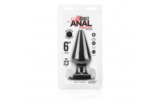 Черный плаг из силикона Seamless Silicone Butt Plug - 15 см.