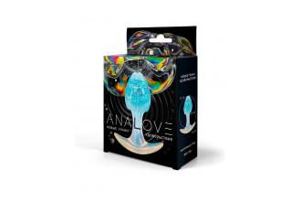 Голубоватая анальная пробка - 8,2 см.