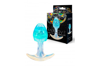 Голубоватая анальная пробка - 8,2 см.