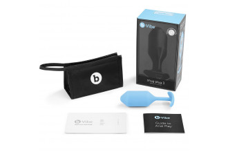 Голубая пробка для ношения B-vibe Snug Plug 3 - 12,7 см.
