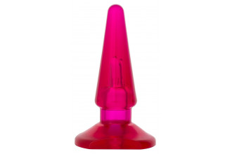 Розовая конусообразная анальная втулка BUTT PLUG - 9,5 см.