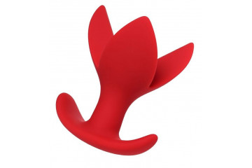 Красная силиконовая расширяющая анальная пробка Flower - 9 см.