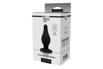 Черный анальный стимулятор DUAL DENSITY PLEASURE PLUG M - 9,3 см.