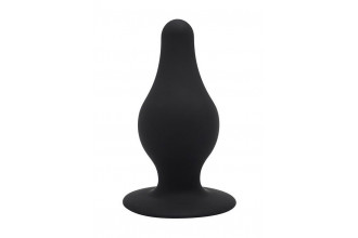Черный анальный стимулятор DUAL DENSITY PLEASURE PLUG M - 9,3 см.