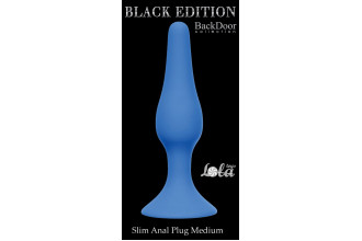 Синяя анальная пробка Slim Anal Plug Medium - 11,5 см.
