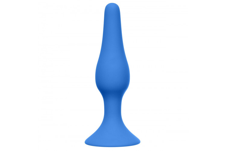 Синяя анальная пробка Slim Anal Plug Medium - 11,5 см.