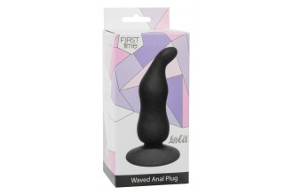 Чёрная анальная пробка Waved Anal Plug Black - 11 см.