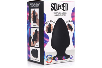 Черная мягкая анальная пробка Squeezable Medium Anal Plug - 11 см.