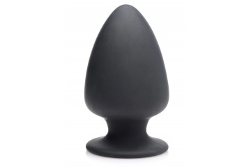 Черная мягкая анальная пробка Squeezable Medium Anal Plug - 11 см.