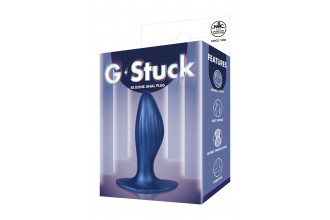 Синяя анальная пробка G Stuck Silicone Anal Plug - 12,5 см.