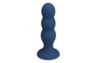 Синяя анальная пробка со смещенным центром тяжести - 16,5 см.
