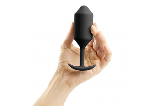 Чёрная пробка для ношения B-vibe Snug Plug 3 - 12,7 см.