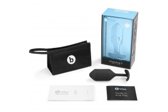Чёрная пробка для ношения B-vibe Snug Plug 3 - 12,7 см.