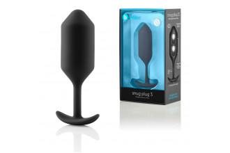 Чёрная пробка для ношения B-vibe Snug Plug 3 - 12,7 см.
