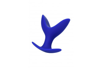 Синяя силиконовая расширяющая анальная втулка Bloom - 9 см.