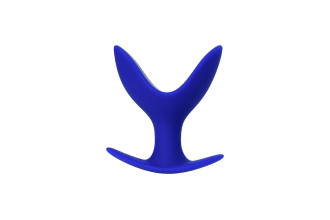 Синяя силиконовая расширяющая анальная втулка Bloom - 9 см.