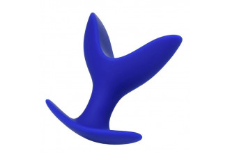 Синяя силиконовая расширяющая анальная втулка Bloom - 9 см.