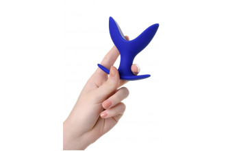 Синяя силиконовая расширяющая анальная втулка Bloom - 9 см.